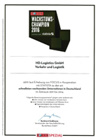 HD Logistic ist Wachstumschampion 2016